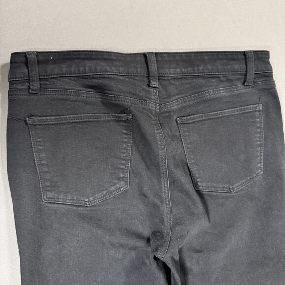 Talbots Women's Classic High Waist Slim Straight Ankle Jeans Black Raven Wash 12 - Picture 7 of 9